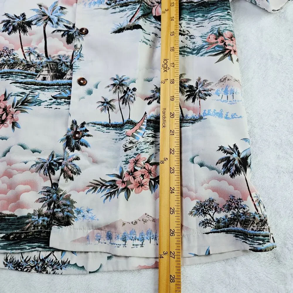 Milano Bay Mens Small Hawaiian Button UP Shirt Tropical Vacation Resort Beach - Picture 14 of 14
